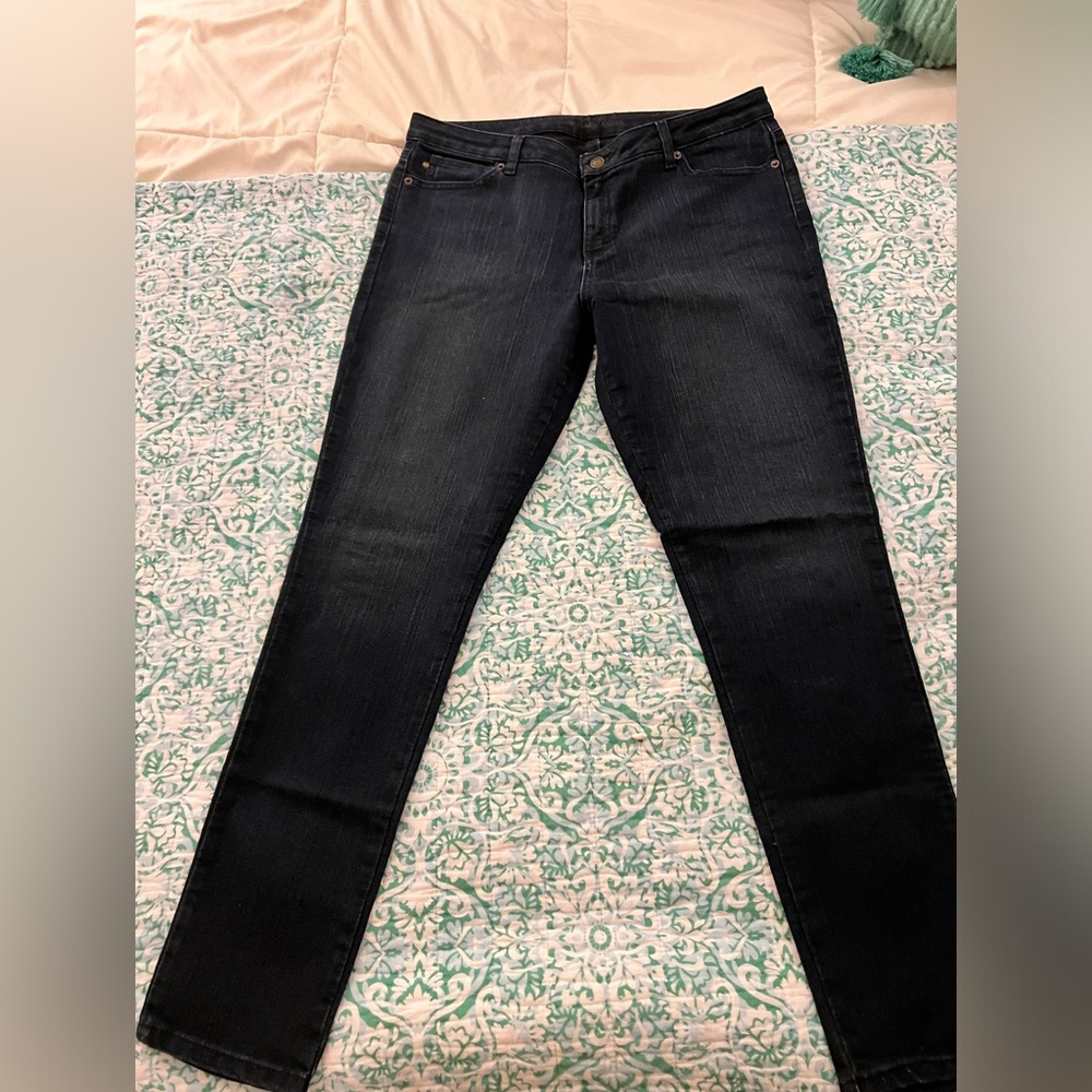 Michael Kors Dark Blue Skinny Jeans Distressed Knee
